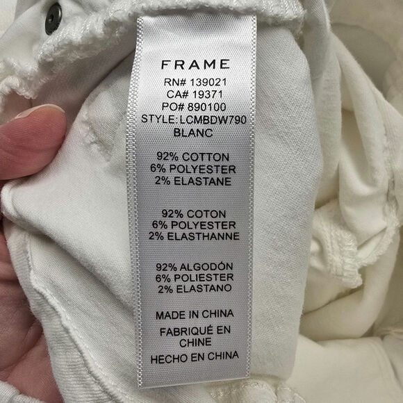 Women's Frame "Le Crop Mini Boot" Jeans in White Denim - Size 24 - Picture 12 of 12